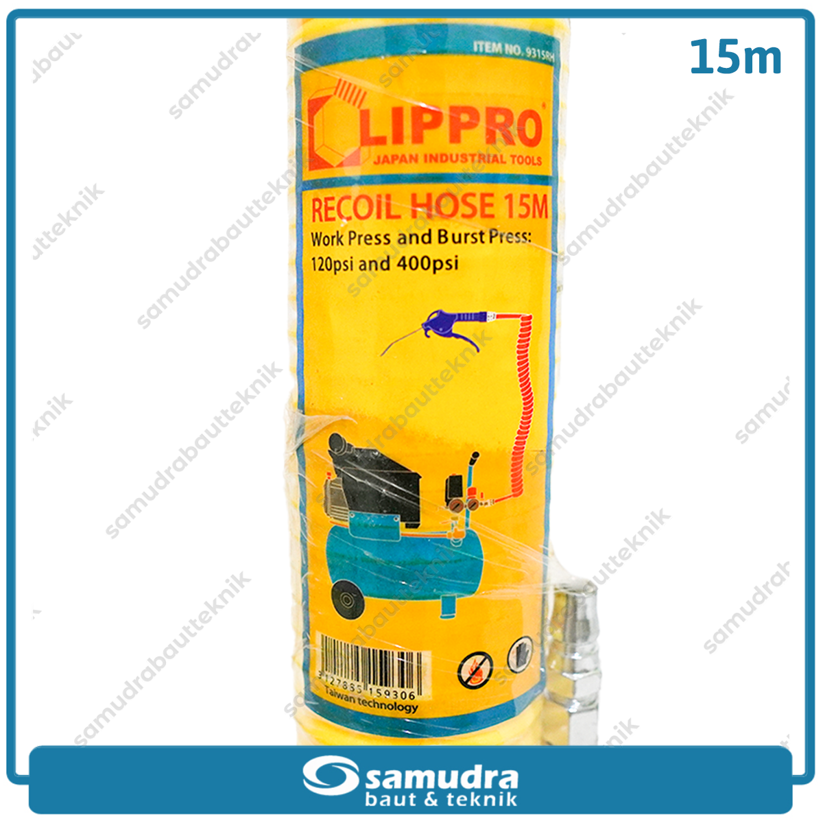 LIPPRO 9315RH Selang Spiral 15 meter / Selang Recoil Kuning