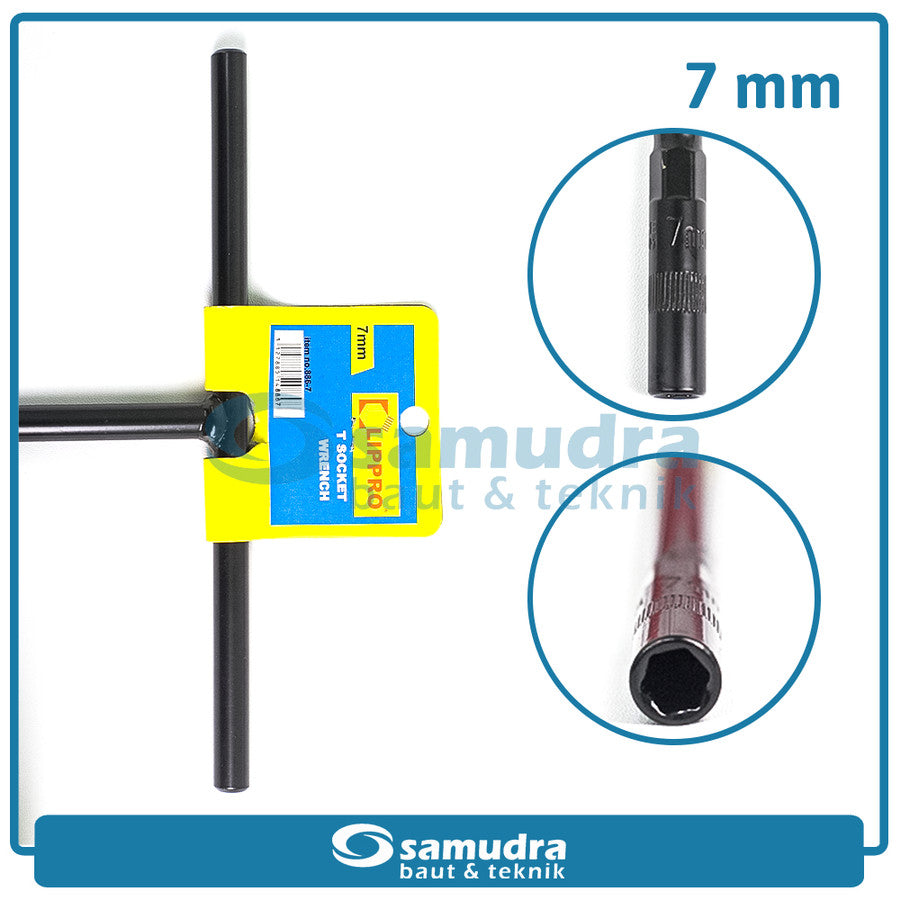 LIPPRO 886-7 Kunci Sok T Hitam 7 mm