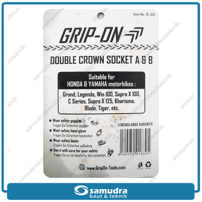 GRIPON 18-305 Kunci Mahkota Tipe Set 2 pcs A&B / Double Crown Socket