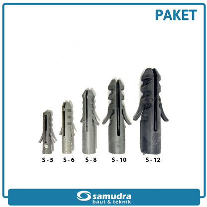PAKET JP S6 Angkur Skrup 100 Pcs Lubang Beton Dinding Bata Ringan Baut