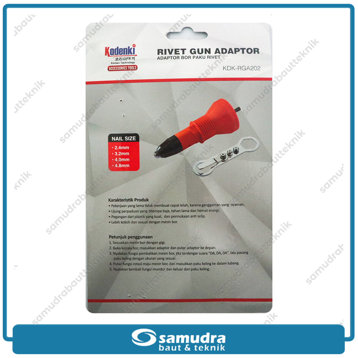 KODENKI KDK-RGA202 Adaptor Rivet Mesin Bor