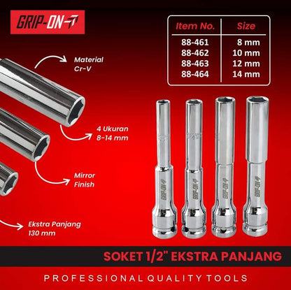 GRIPON 88-464 Mata Sok Panjang 1/2" 14 mm / Extra Deep Socket