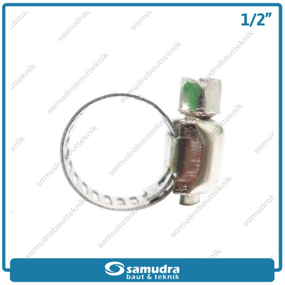 LIPPRO Klem Selang 1/2" Inch Ss Hose Clamp Taiwan - Isi 100 Pcs