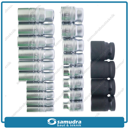 TEKIRO SC-SE1383 Kunci Sok Set 120 pcs 6PT 1/4"-3/8"-1/2" Box Plastik