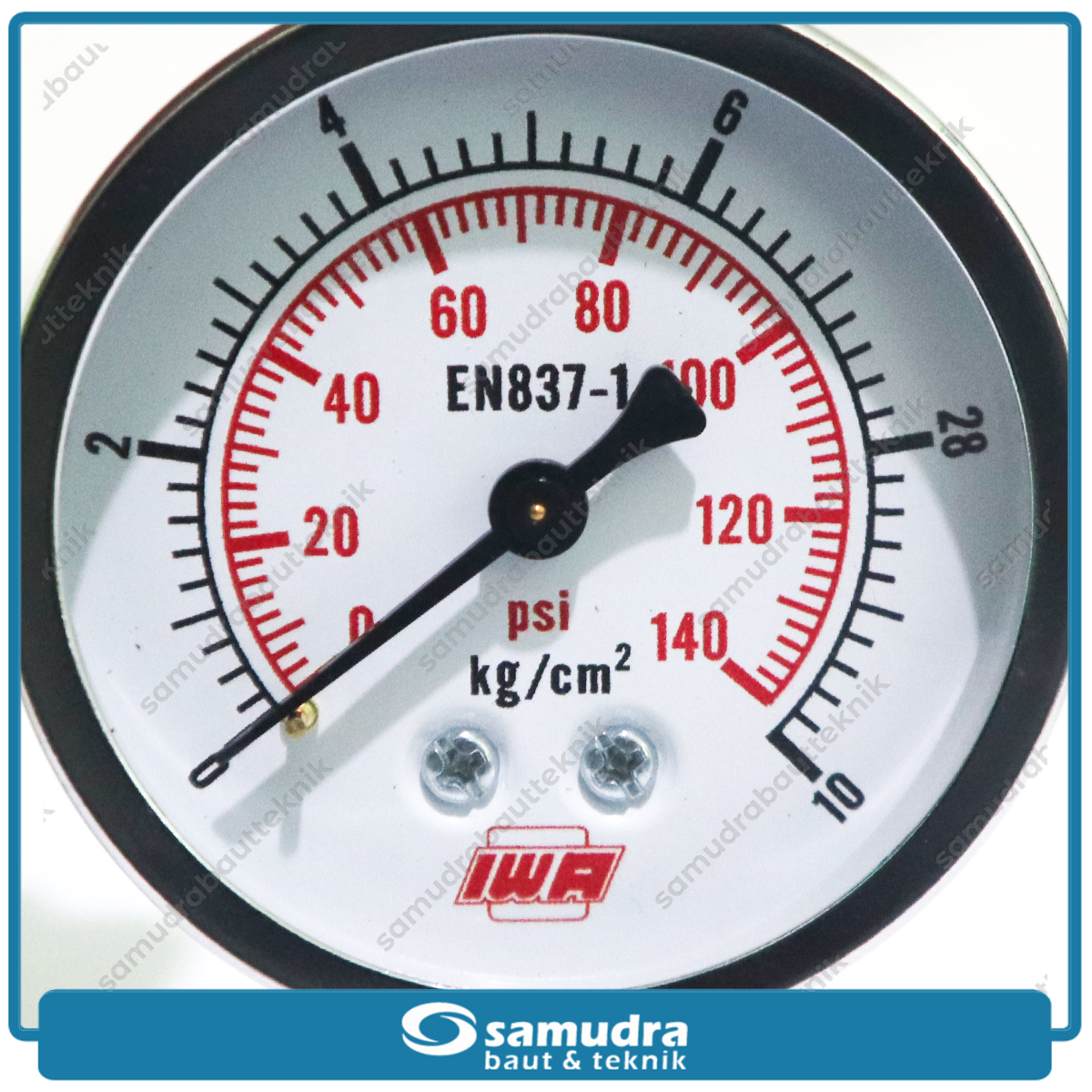 IWA Alat Ukur Tekanan Angin 2.5" Lonceng 10 bar