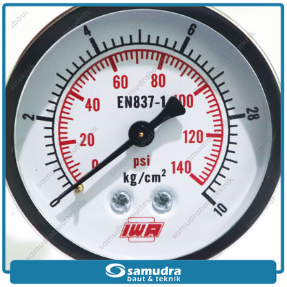 IWA Alat Ukur Tekanan Angin 2.5" Lonceng 10 bar
