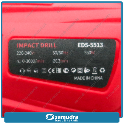 EDON ED5-5513 Mesin Bor Beton Listrik 13 mm Aksesoris Set