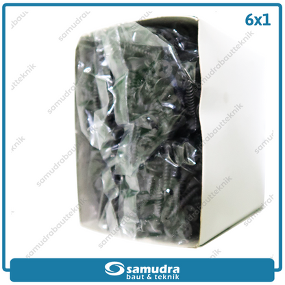 LANCIP 800 pcs Baut Gypsum 6 x 1 Sekrup Drywall Hitam 2.5 cm Kayu Lion