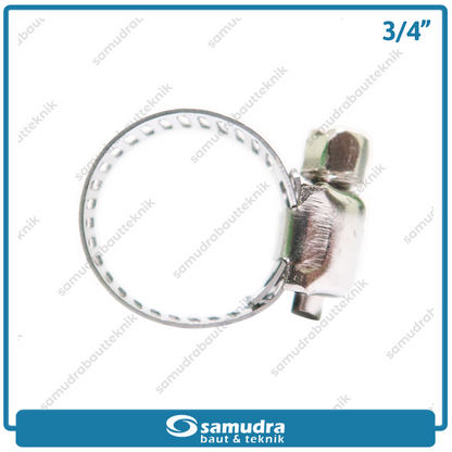 LIPPRO Klem Selang 3/4" Inch Ss Hose Clamp Taiwan - Isi 100 Pcs