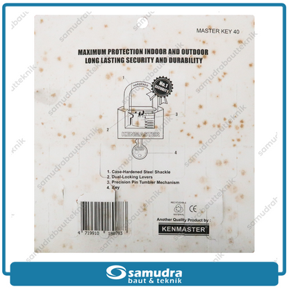KENMASTER MK403 Gembok 40 mm Short Master Key Set 3 pcs GMBG-029