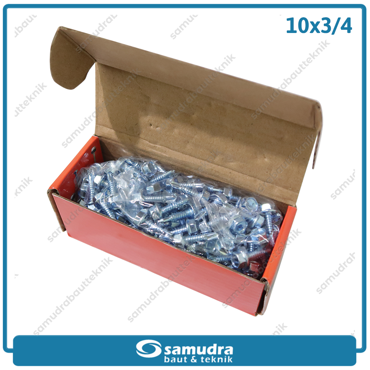 LANCIP 180 pcs Baut Baja Ringan 10 x 3/4 Sekrup Roofing Putih SDS Lion