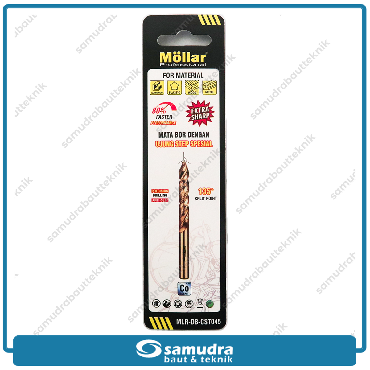 MOLLAR CST045 Mata Bor Cobalt Step-Tip 4.5 mm