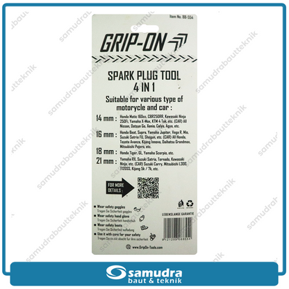 GRIPON 88-554 Kunci Sok T Busi 4 in 1 (14 mm, 16 mm, 18 mm, 21 mm)