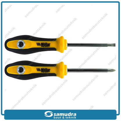 MOLLAR G02991 Obeng 3 Way Gagang Karet 4" - 12 pcs