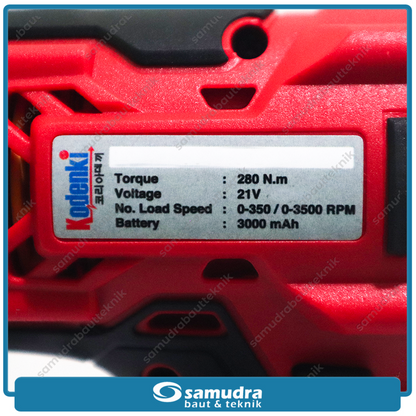 KODENKI KDK-CIW101 Cordless Impact Wrench 1/2" Baterai 21V