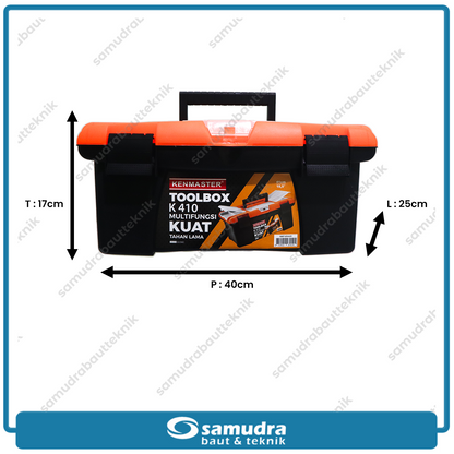 KENMASTER TOOL-055 Tool Box Plastik Besar 16" 39.5x22.5x17.5 cm