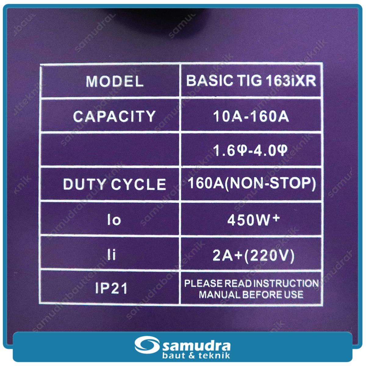 LAKONI BASIC-TIG-163iXR Mesin Las Listrik 120A 1 Phase Argon IGBT 450 Watt