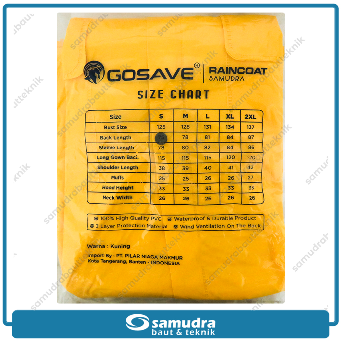 GOSAVE SAMUDRA 1S Jas Hujan Terusan (L) Kuning