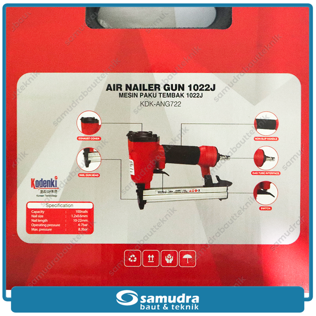KODENKI KDK-ANG722 Mesin Staples Tembak Angin Kompresor 1022J