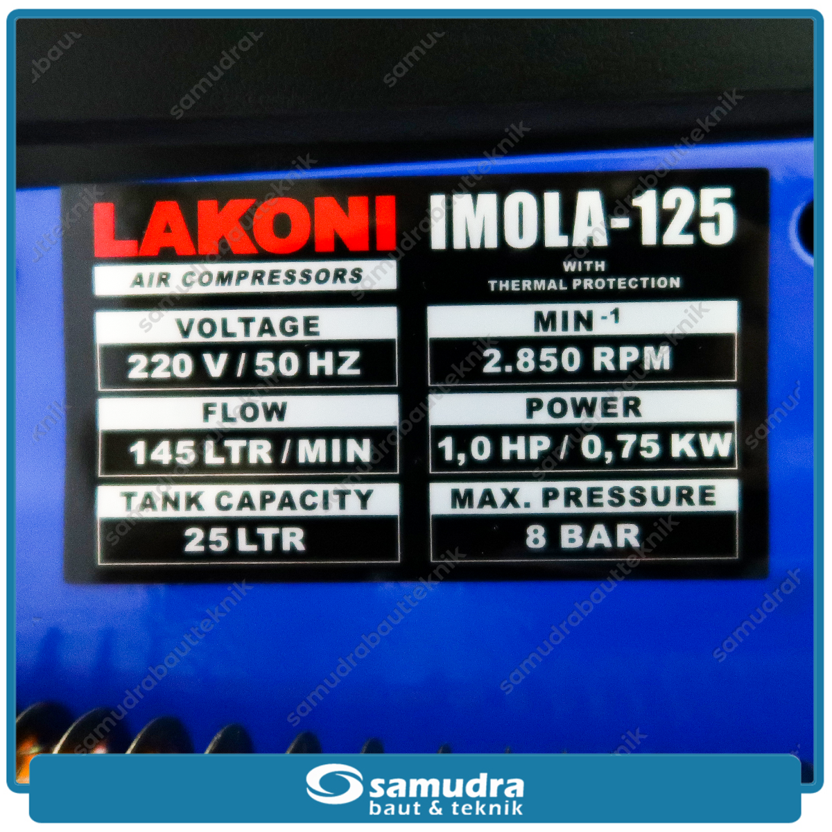 LAKONI IMOLA-125 Mesin Kompresor Listrik 1 HP 25 Liter