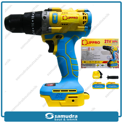 LIPPRO LCP-1390 Cordless Impact Drill 13 mm 90 Nm Baterai 21V