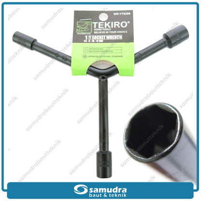 TEKIRO WR-YT0266 Kunci Sok Y Pendek 8-10-12 mm