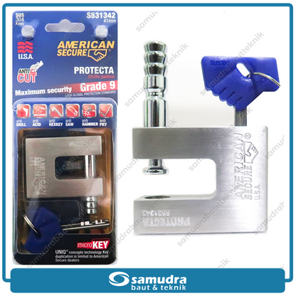 AMERICANSECURE S531342 Gembok Pintu Ruko 41 mm Protecta