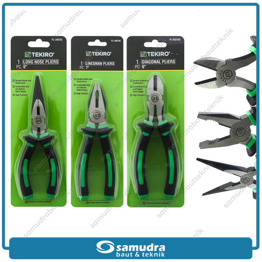 [PAKET] Termurah 3 Set Tang TEKIRO Tang Lancip - Tang Potong - Tang Kombinasi