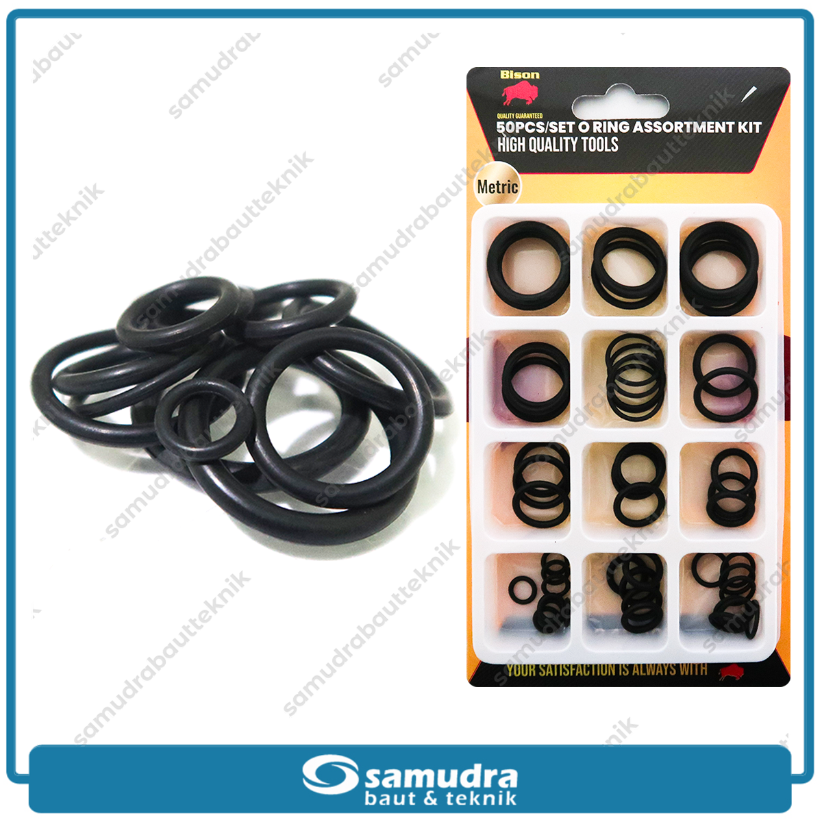 BISON S34500-Metric Karet Seal O-Ring Set 50 pcs
