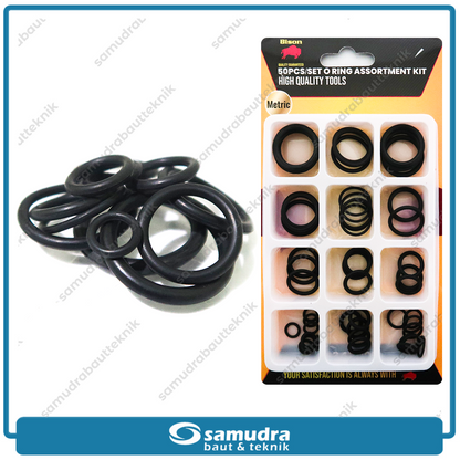 BISON S34500-Metric Karet Seal O-Ring Set 50 pcs