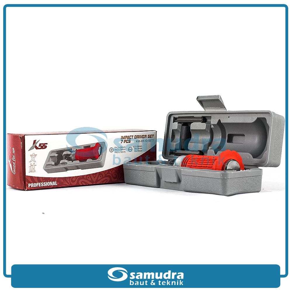 K55 K55-ER-ID-SET7 Obeng Ketok Set 7 pcs Box Plastik