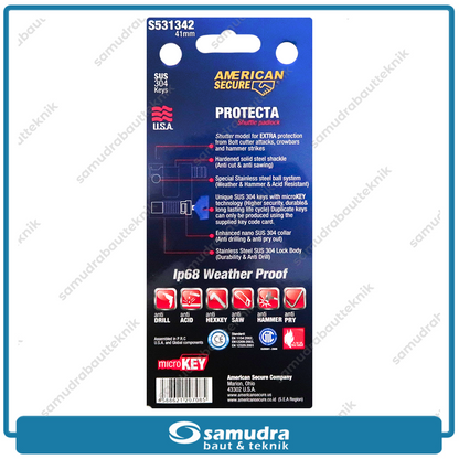 AMERICANSECURE S531342 Gembok Pintu Ruko 41 mm Protecta