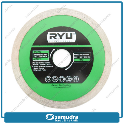 RYU AC-DD019 Mata Potong Keramik Basah 4" / Diamond Wheel Wet