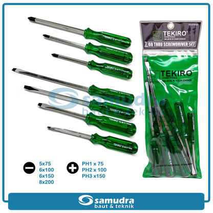 TEKIRO SD-GT0932 Obeng Tembus Hijau Set 7 pcs