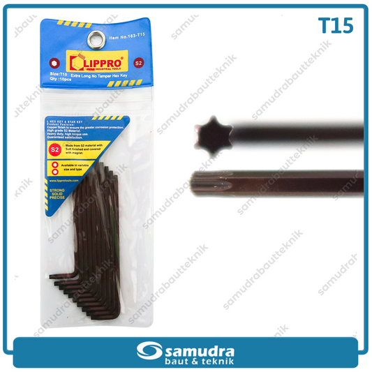 LIPPRO 163-T15 Kunci L Panjang Extra Long Bintang T15