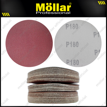 HSS Amplas Bulat No 180 Amplas Velcro Tempel Mata Gerinda 4 Inch - 50 Pcs