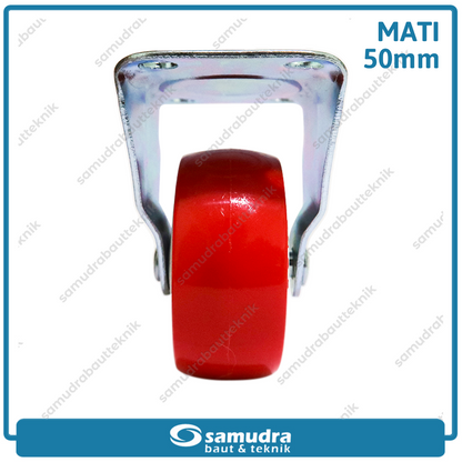 XANDER RODA-287 Roda PU Merah Mati 2" 1190-50mm - Satuan