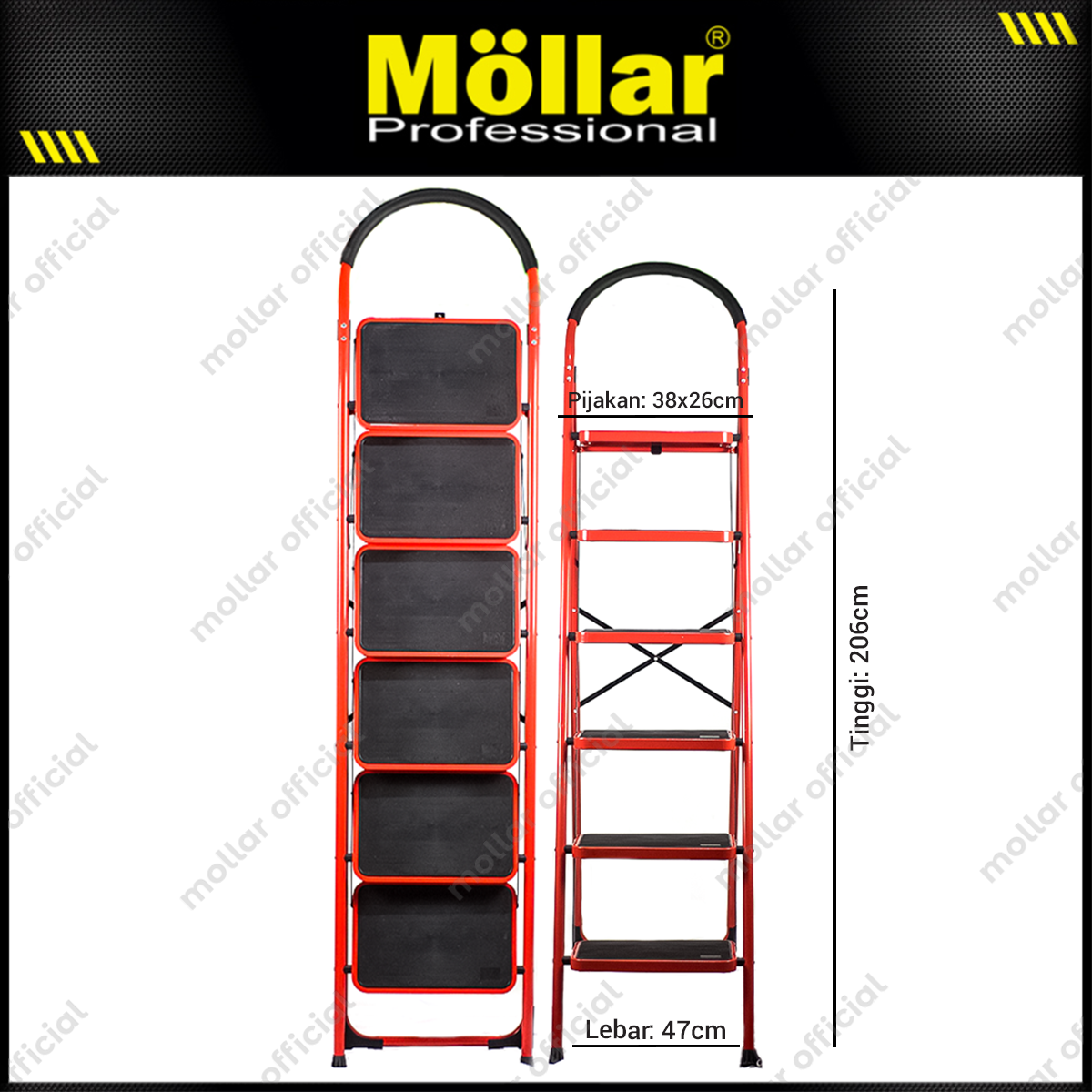 MOLLAR Tangga Rumah Besi 6 Step 2 meter