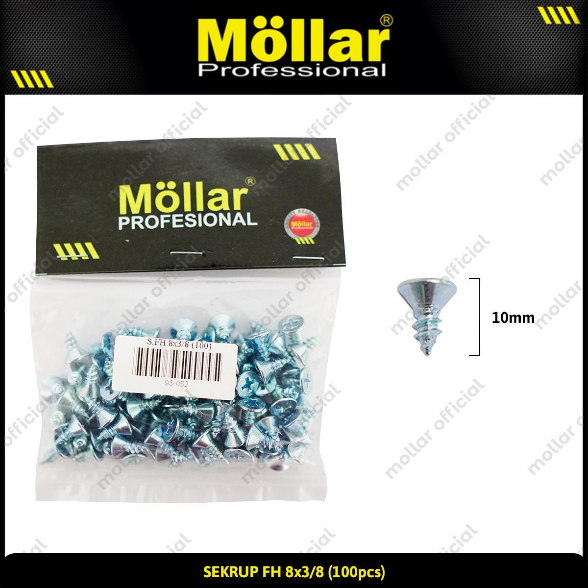 MOLLAR 93-052 Sekrup FH 8 x 3/8 - 100 pcs