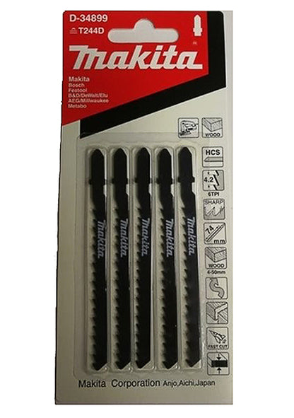 MAKITA D-34899 Mata Jigsaw T244D Set 5 pcs / Jig Saw Blade Wood Fast Curve