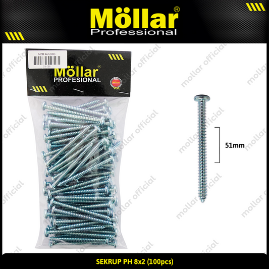 MOLLAR 93-036 Sekrup PH 8 x 2 - 100 pcs