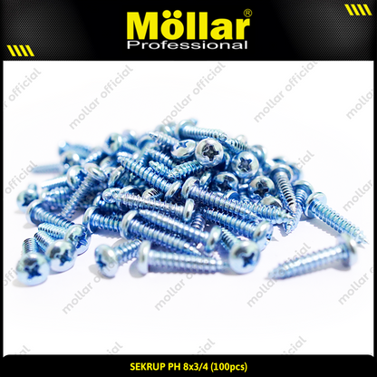 MOLLAR 93-031 Sekrup PH 8 x 3/4 - 100 pcs