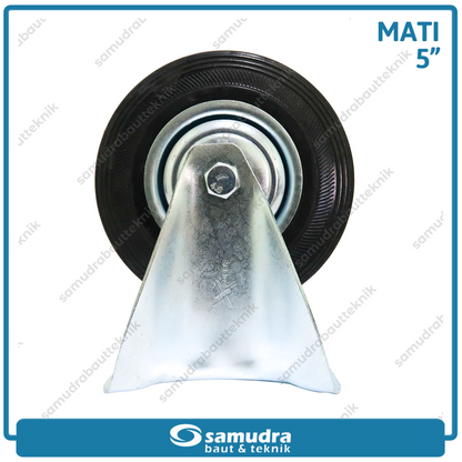 XANDER RODA-349 Roda Karet Hitam Mati 5" - Satuan