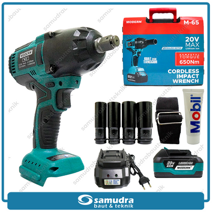 MODERN M-65 Mesin Buka Baut Mobil Baterai 20V / Cordless Impact Wrench