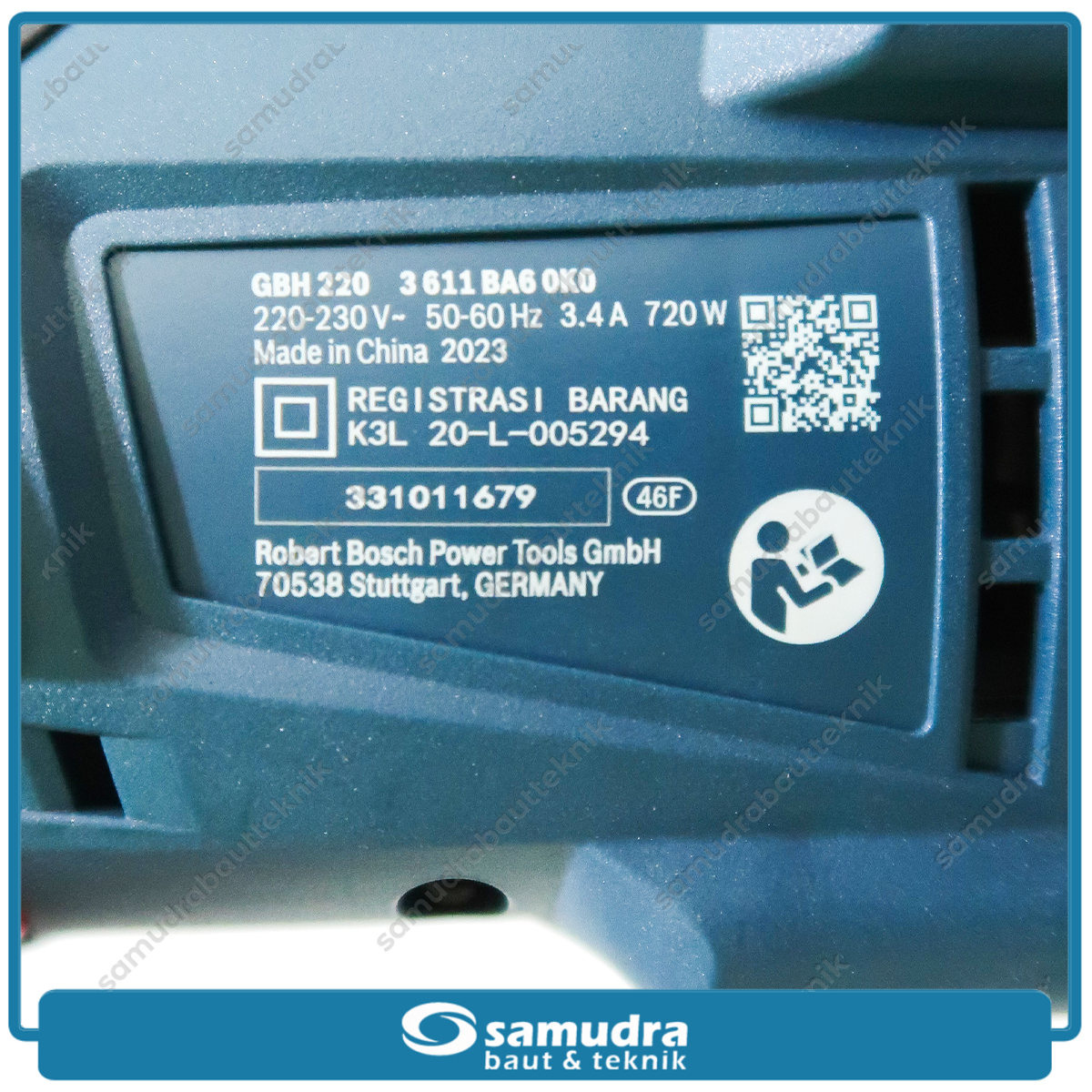 BOSCH 06112A60K0 GBH 220 ROTARY HAMMER 5-22 mm, 2.0 J