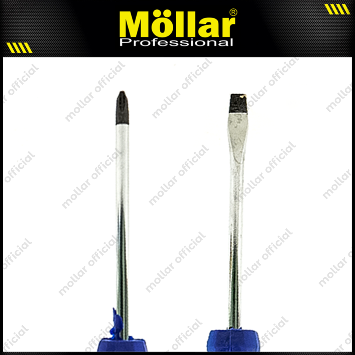 [PAKET] 2 Set HDT Obeng 4" Inch (+) (-) Plus Minus Gagang Karet 100 Mm
