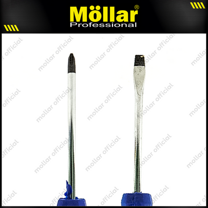 [PAKET] 2 Set HDT Obeng 4" Inch (+) (-) Plus Minus Gagang Karet 100 Mm