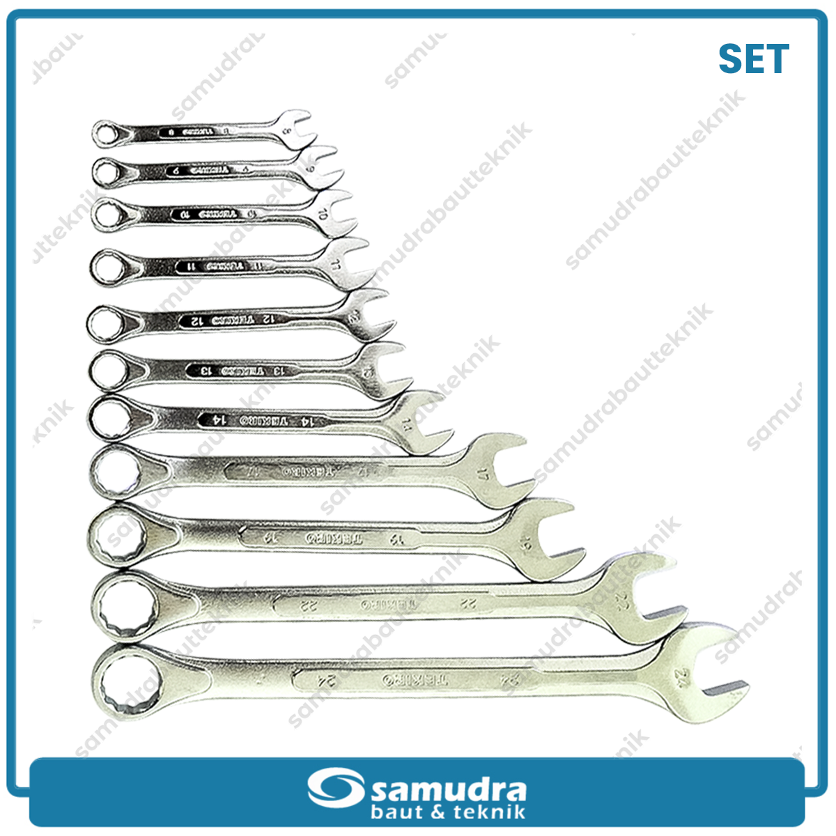 TEKIRO WR-SE0296 Kunci Ring Pas Set 11 pcs (8-24 mm)