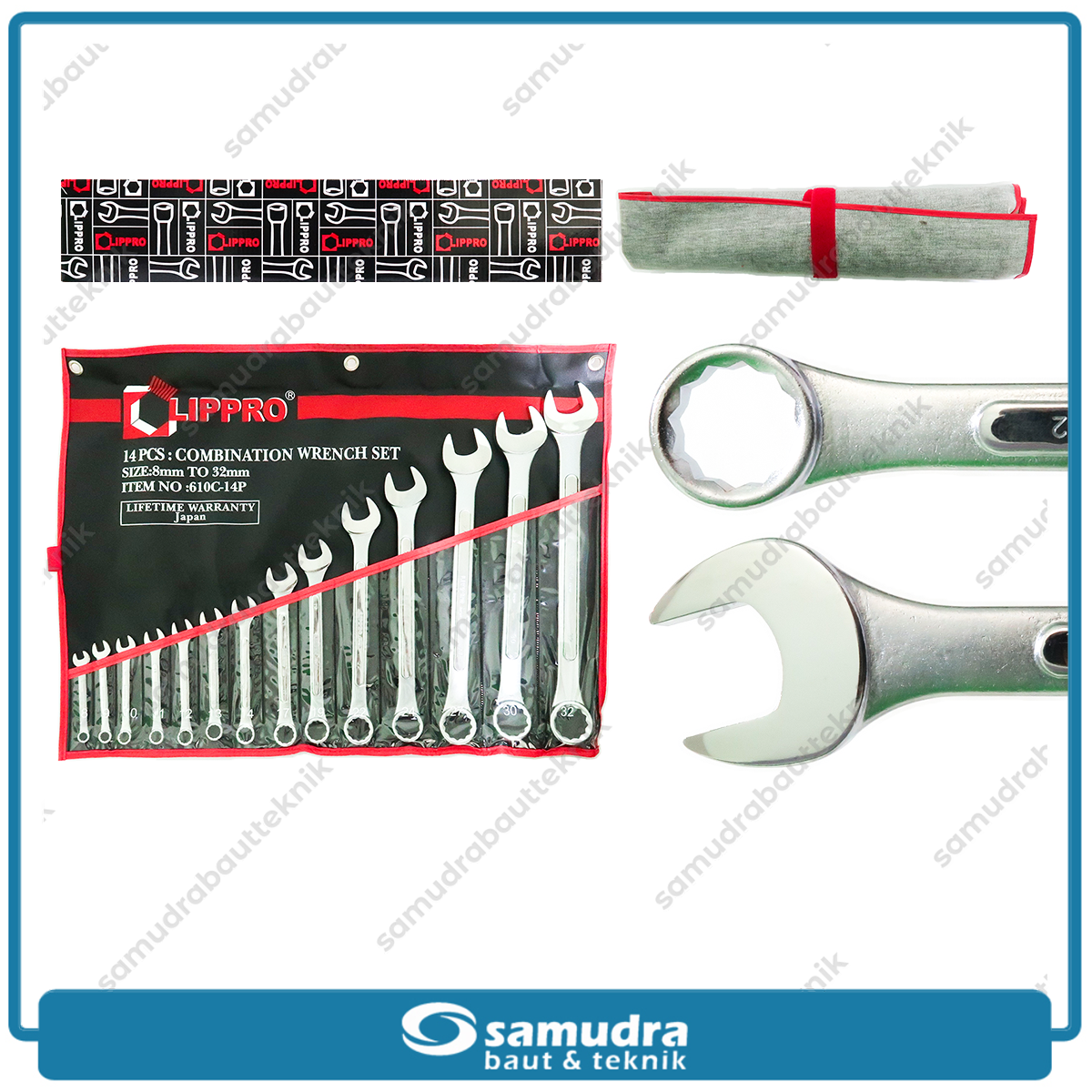 LIPPRO 610C-14PC Kunci Ring Pas Set 14 pcs (8-32 mm)