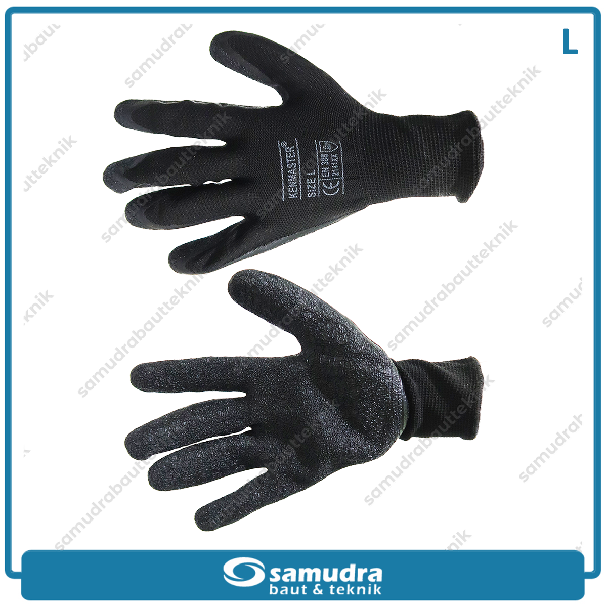 KENMASTER SRNG-128 Sarung Tangan Safety Latex (L) Hitam Hitam KM-3001